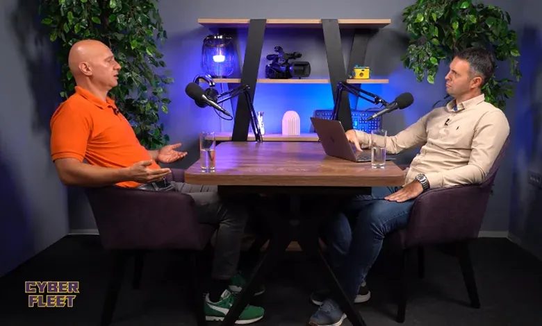 A CyberFleet conversation at the wooden table of the Zagreb studio